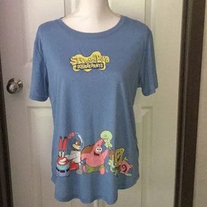 NWT Nickelodeon Blue SpongeBob SquarePants tee shirt size XL